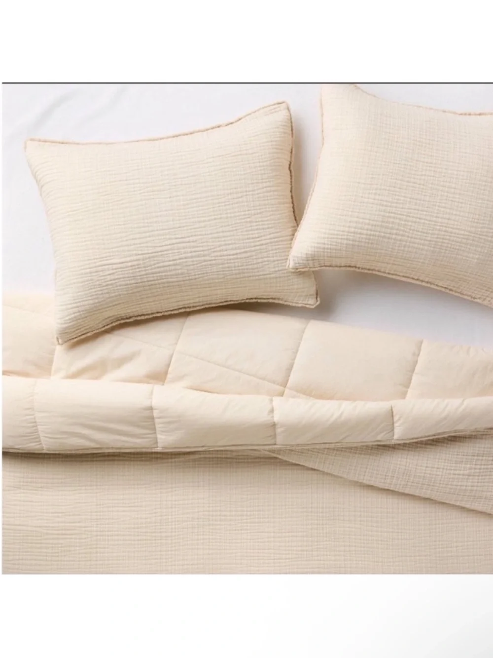 NWT Full/Queen Textured Chambray Comforter & Sham Set Natural - Casaluna - Picture 4 of 4